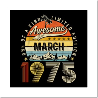 Awesome Since March 1975 Vintage 48th Birthday Posters and Art